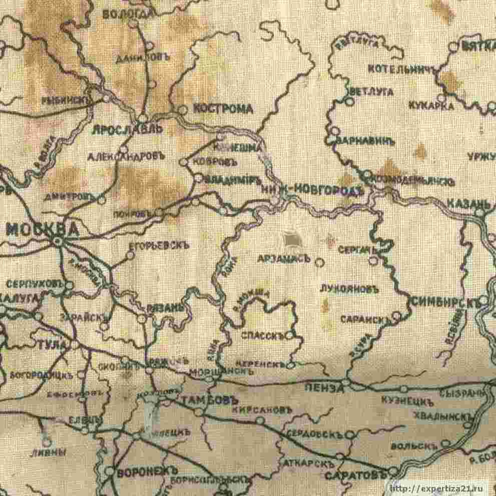 Фрагмент карты Российской империи (1890-е годы)